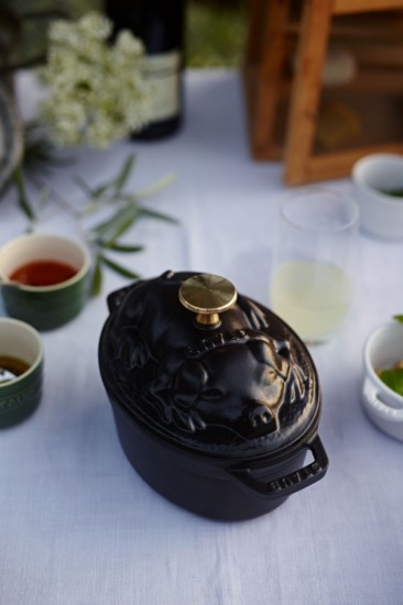 Oala Cocotte cochon, fonta, 17cm/1L, Black - Staub