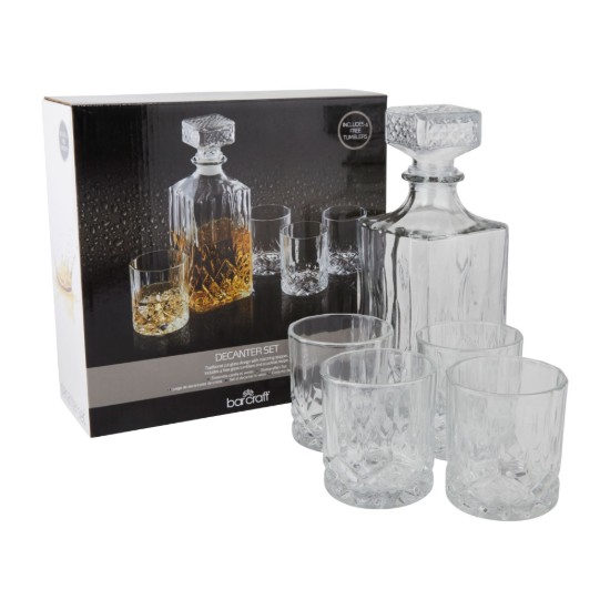 Set decantor si pahare whisky, 5 piese, sticla - BarCraft
