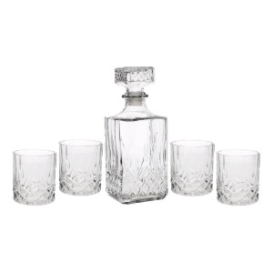 Set decantor si pahare whisky, 5 piese, sticla - BarCraft