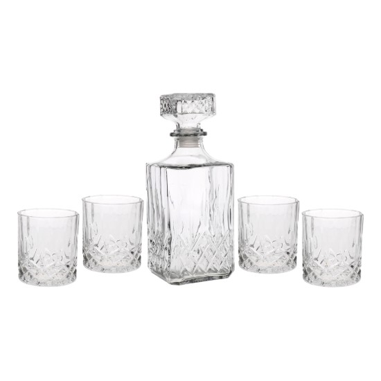 Set decantor si pahare whisky, 5 piese, sticla - BarCraft