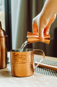 Pahar dublu masura pentru cocktail, inox, 25/50 ml, Cupru - BarCraft