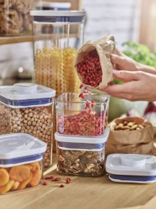 Caserola patrata, plastic, 11 x 11 x 8 cm, 0,4L - OXO