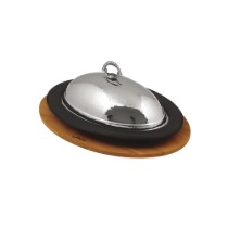 Farfurie ovala, 32x23 cm, cu suport lemn - LAVA