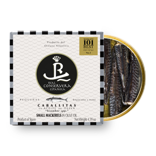 Baby macrou în ulei de măsline, 130 g - Real Conservera, Spania