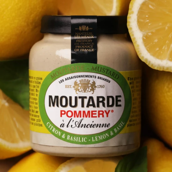 Muștar cu lămâie și busuioc, 100 g - Pommery®