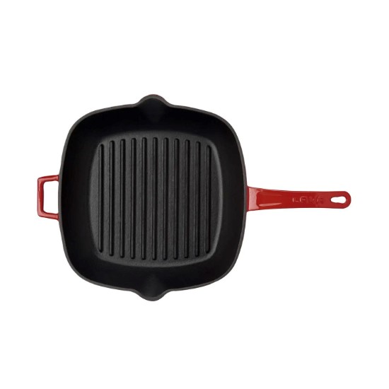 Tigaie grill, fonta, cu capac, 26x26 cm "Glaze", Rosu - LAVA