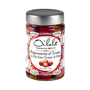 Ardei Cherry umpluti cu ton si capere in ulei de masline extravirgin, 190 g - Oilala