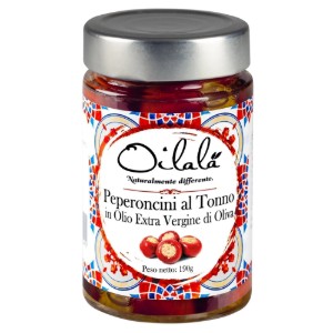 Ardei Cherry umpluti cu ton si capere in ulei de masline extravirgin, 190 g - Oilala