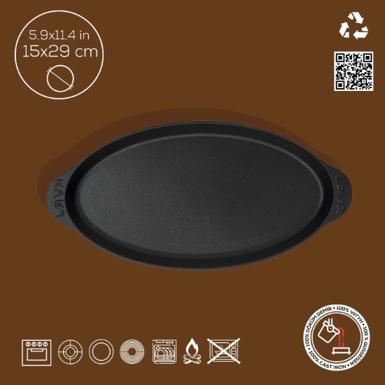 Tava pentru peste, fonta, 30 x 16 cm - LAVA