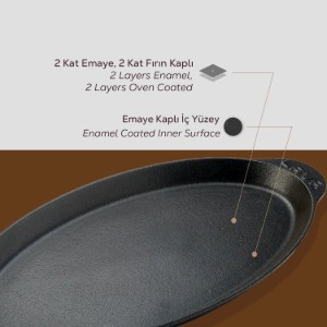 Tava pentru peste, fonta, 30 x 16 cm - LAVA