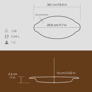 Tava pentru peste, fonta, 30 x 16 cm - LAVA