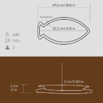 Tava pentru peste, fonta, 20 x 32 cm, cu suport lemn - LAVA