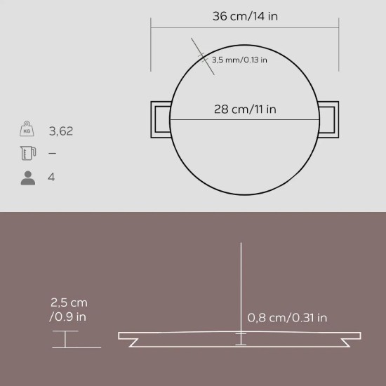 Grill fonta, 28 cm - LAVA