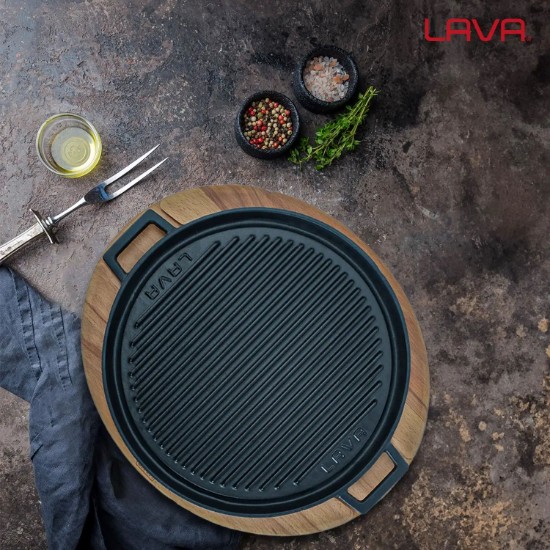 Grill fonta, cu suport, 28 cm - LAVA