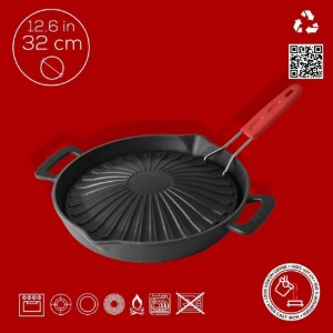 Tigaie grill, fonta, 32 cm - LAVA