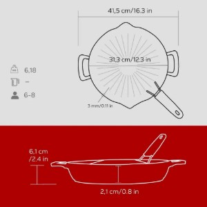 Tigaie grill, fonta, 32cm - LAVA