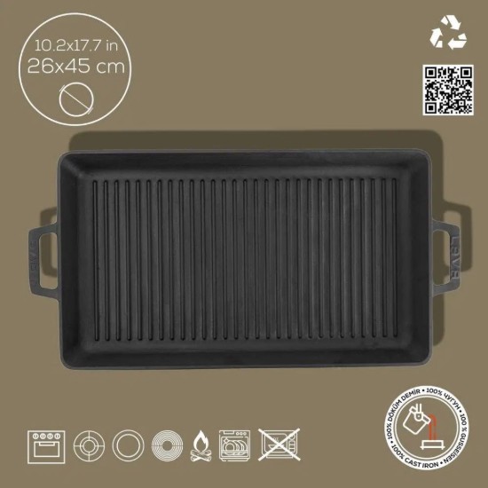 Tava grill, fonta, 45 x 26 cm - LAVA