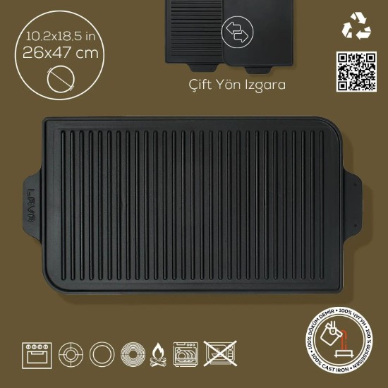 Grill fonta, 43 x 25 cm - LAVA