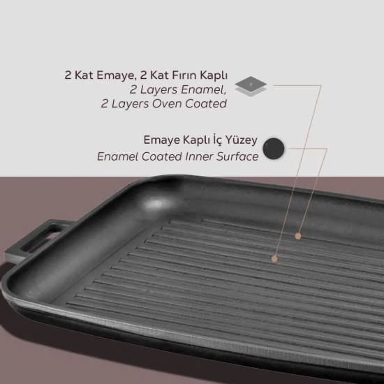 Tava grill fonta, 41,5 x 30 cm - LAVA