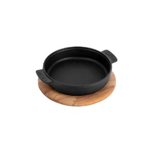 Mini-cratita, fonta, 10 cm, cu suport din lemn - LAVA