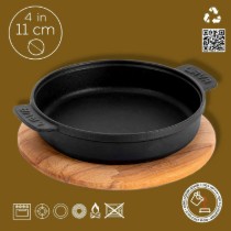 Mini-cratita, fonta, 10 cm, cu suport din lemn - LAVA