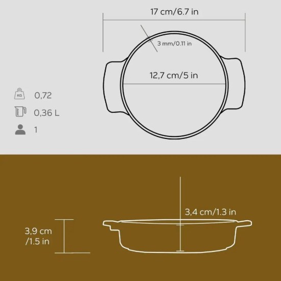 Mini-cratita, fonta, 13 cm - LAVA