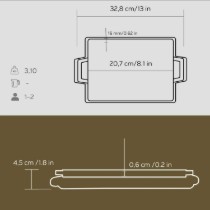 Grill fonta, 20,7 x 13,7 cm, cu suport din lemn - LAVA