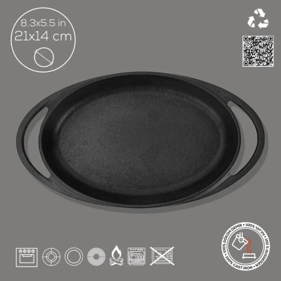 Tava ovala, fonta, 21 x 14 cm - LAVA