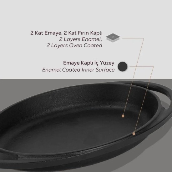 Tava ovala, fonta, 21 x 14 cm - LAVA