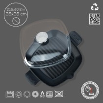 Tigaie grill, fonta, cu capac, 26 x 26 cm, "Glaze" - LAVA