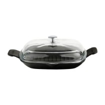 Tigaie grill, fonta, cu capac, 26 x 26 cm, "Glaze" - LAVA