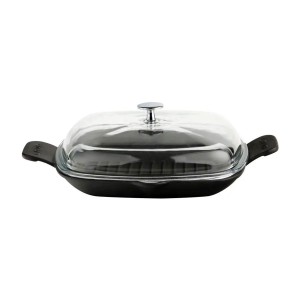 Tigaie grill, fonta, cu capac, 26 x 26 cm, "Glaze" - LAVA