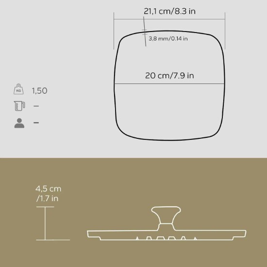 Presa pentru grill, fonta, 20 cm - LAVA