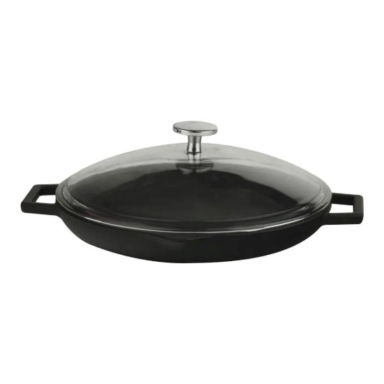 Tigaie fonta, cu capac, 26 cm, "Glaze", Negru - LAVA