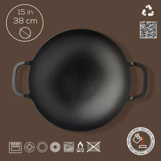 Tigaie wok, fonta, 38 cm - LAVA