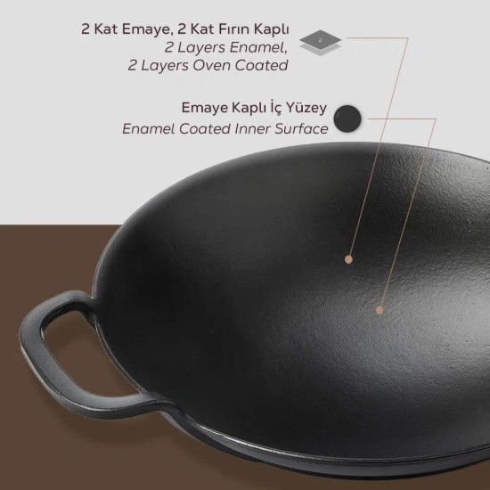 Tigaie wok, fonta, 38 cm - LAVA