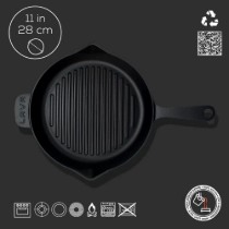 Tigaie grill, fonta, 28 cm, baza concava - LAVA