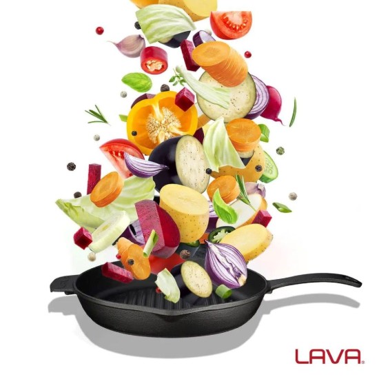 Tigaie grill, fonta, 28 cm, baza concava - LAVA