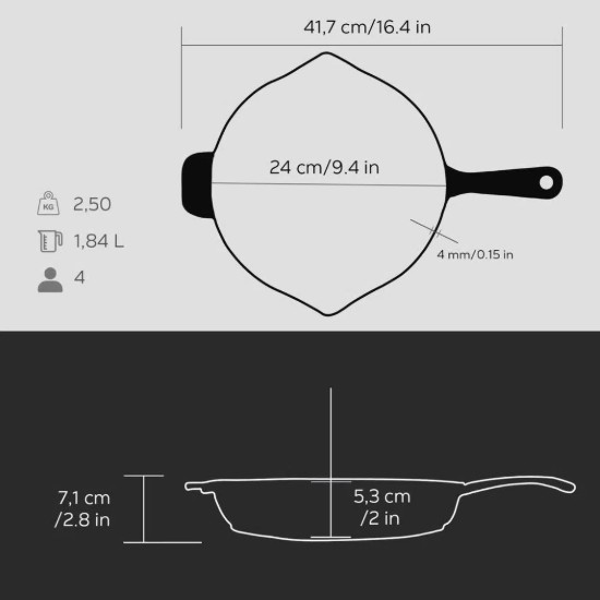 Tigaie fonta, 24cm - LAVA