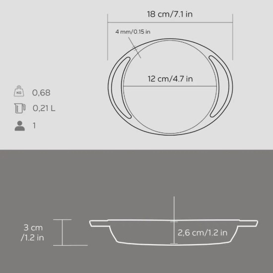 Tava fonta, 12 cm - LAVA