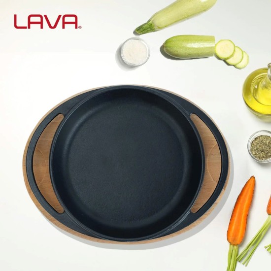 Tava fonta, 16cm, cu suport lemn - LAVA