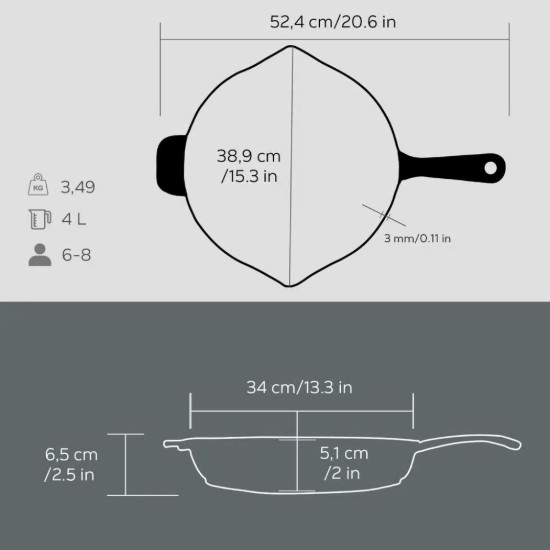 Tigaie fonta, 34 cm - LAVA