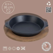 Tava fonta, 16 cm, cu suport din lemn - LAVA
