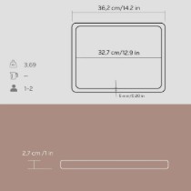 Platou servire, fonta, 33 x 24 cm, cu suport din lemn - LAVA