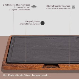 Platou servire fonta, 25 x 25 cm - LAVA