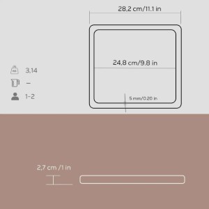 Platou servire fonta, 25 x 25 cm - LAVA