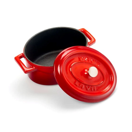Mini-cratita ovala, fonta, 12cm/0,36L, "Trendy", Rosu - LAVA