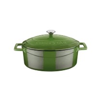 Cratita ovala, fonta, 25cm/3,2L, "Folk", Verde - LAVA