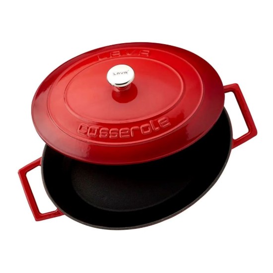 Cratita ovala, fonta, 27cm/3,9L, "Folk", Rosu - LAVA