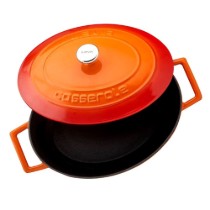 Cratita ovala, fonta, 27cm/3,9L, "Folk", Portocaliu - LAVA